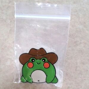4/$20 cowboy cowgirl hat frog enamel pin NIB